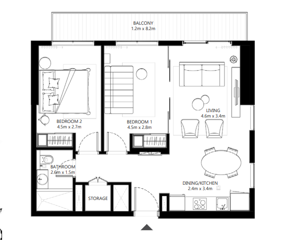 2BR Unit 12 Floor Plan_bf4c6c289e885e62520167b0beb89d71